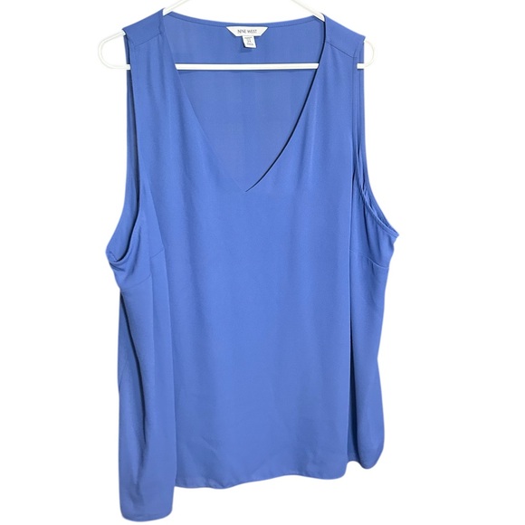 Nine West Tops - Nine West V-Neck Blue Tank Top